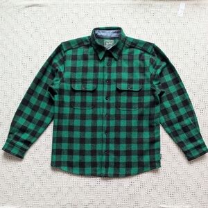 VTG Men’s Size L Woolrich Heavy Wool Shirt In Buffalo Plaid Green Black  NEW